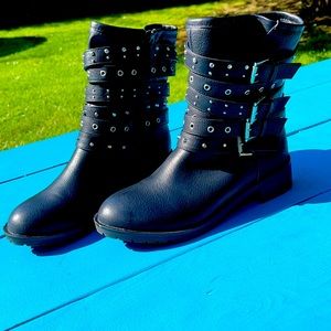 Punk rock ankle boots